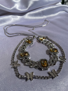 Yellow Stone Cuban Necklace Set | Thee Finesse Queen